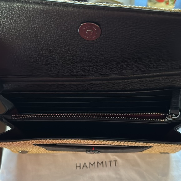 EUC Hammitt AJ Crossbody Clutch Chaparral Raffia/Gunmetal - Picture 11 of 12